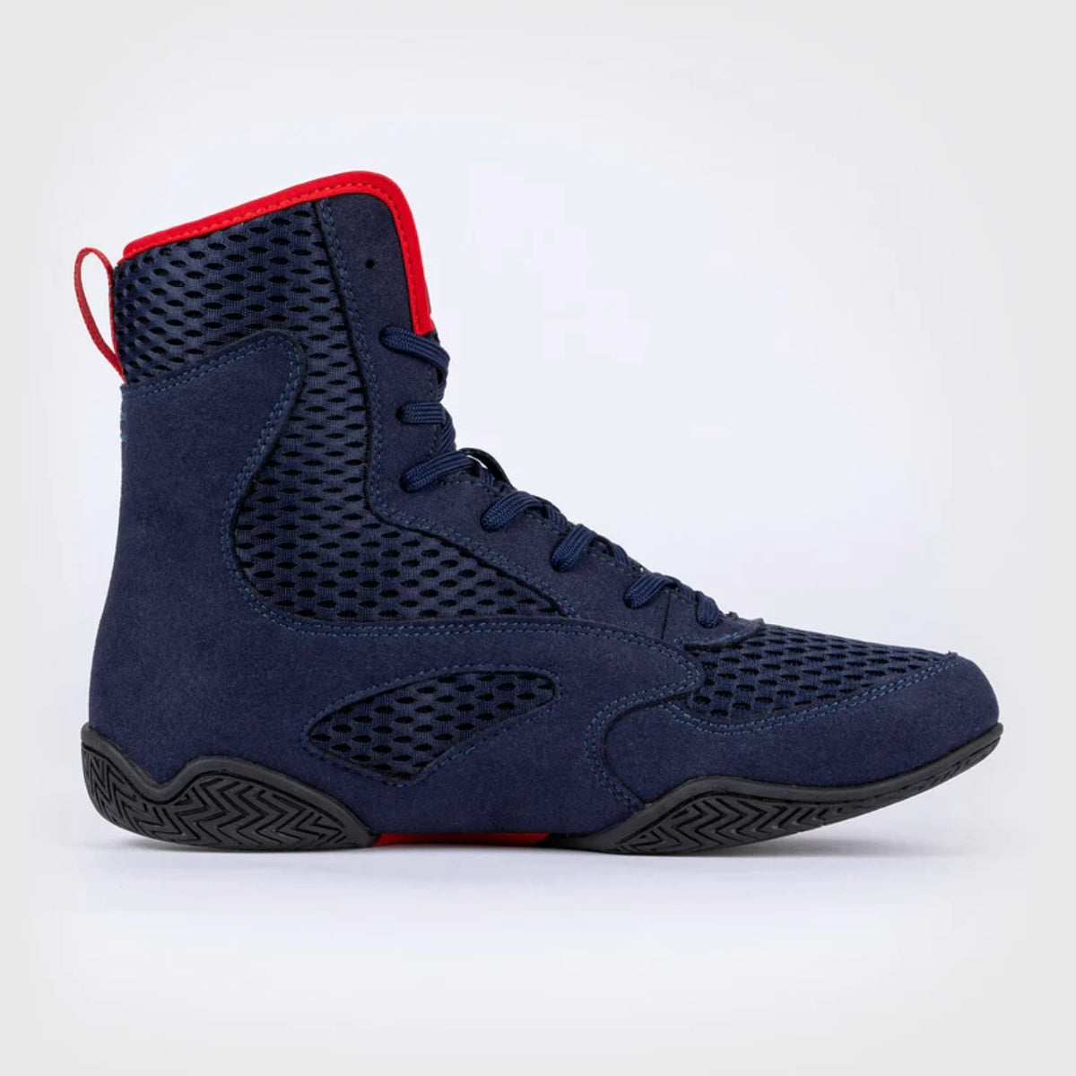Navy Blue/Red Venum Contender Boxing Shoes - Fight Co
