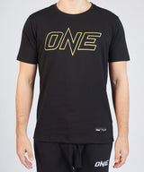 ONE Gold Metallic Logo T-Shirt - Black