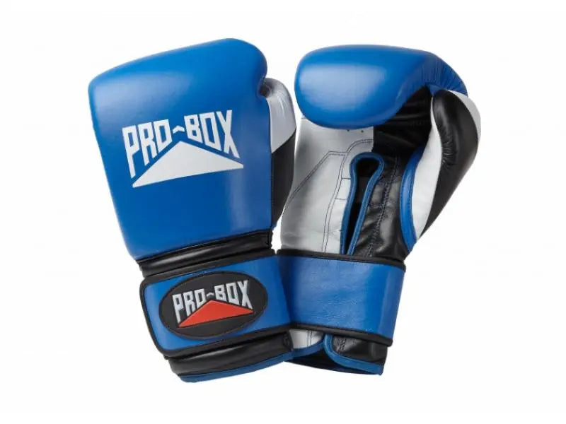 Pro Box &#39;Pro-Spar&#39; Leather Boxing Gloves - Blue Pro Box