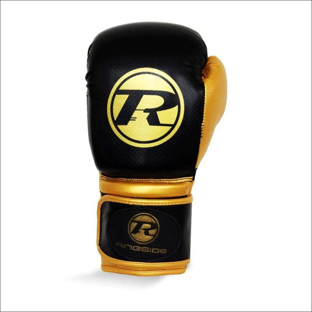 Ringside Pro Fitness Boxing Gloves - Black Gold Ringside
