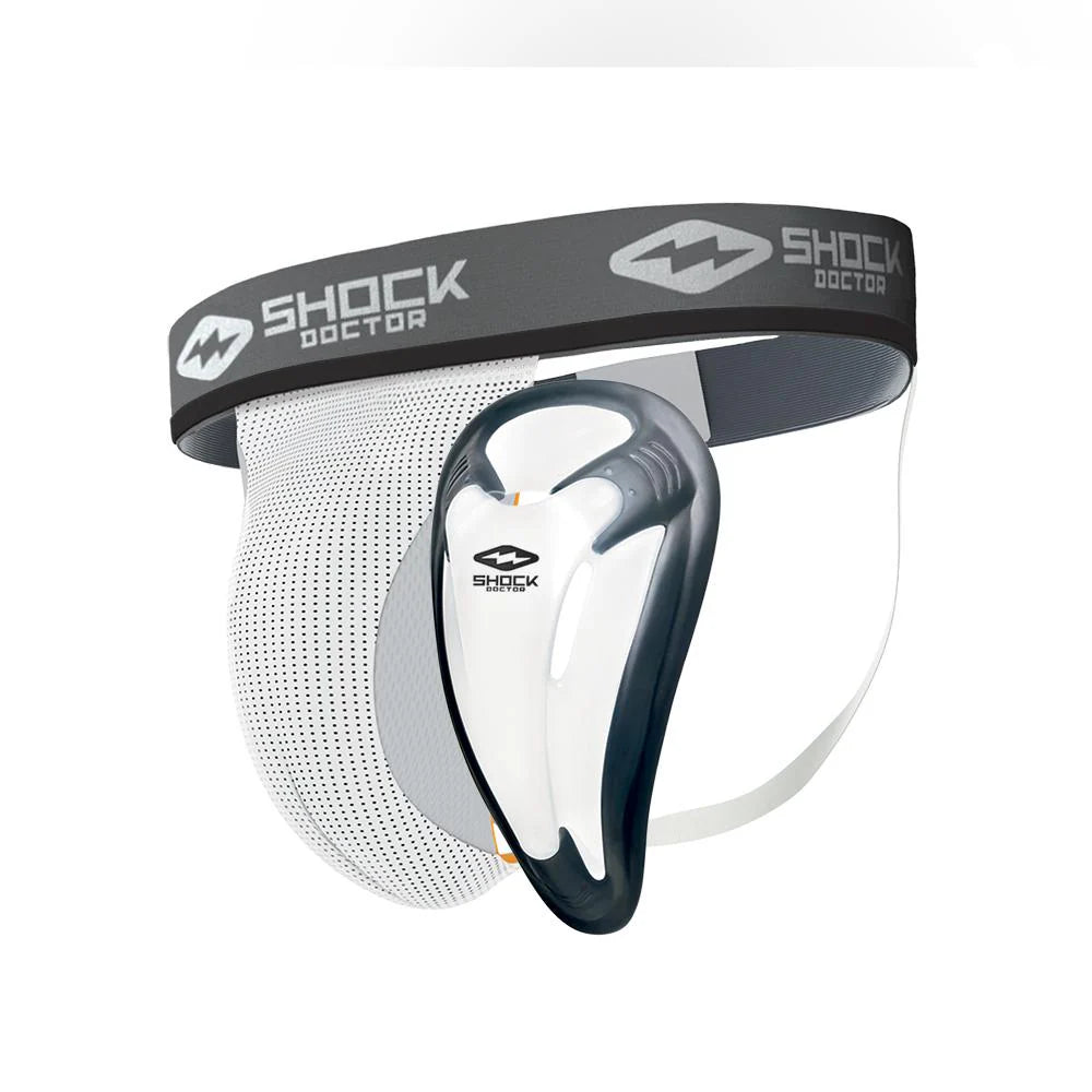 Shock Doctor Core Supporter with BioFlex Cup Groin Guard - White