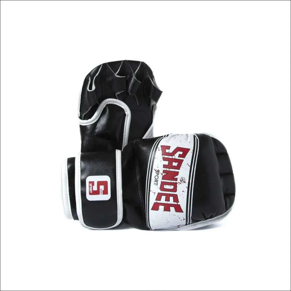 Sandee Sport PU MMA Sparring Gloves - Black White Sandee
