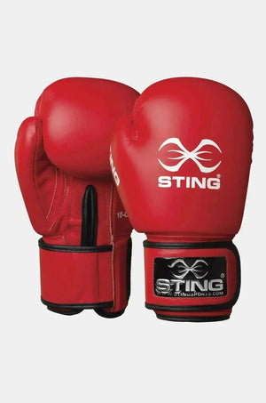 Sting IBA Competition Boxing Gloves Red-12oz Fight Co