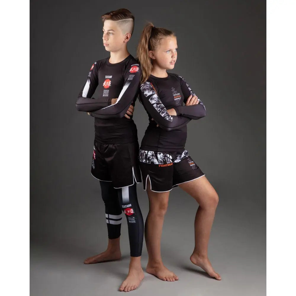 Tatami Kids Bushido Black Grappling Shorts Tatami