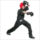 Top Ten Kids Mesh Kickboxing Pants Black/Black Top Ten