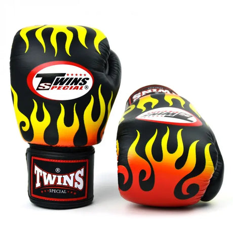 Twins Black Fire Flame Boxing Gloves Twins Special