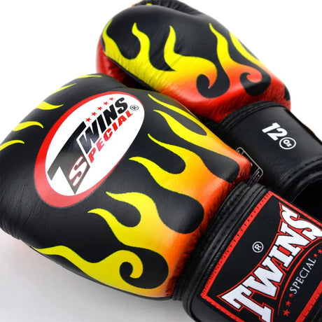 Twins Black Fire Flame Boxing Gloves Twins Special