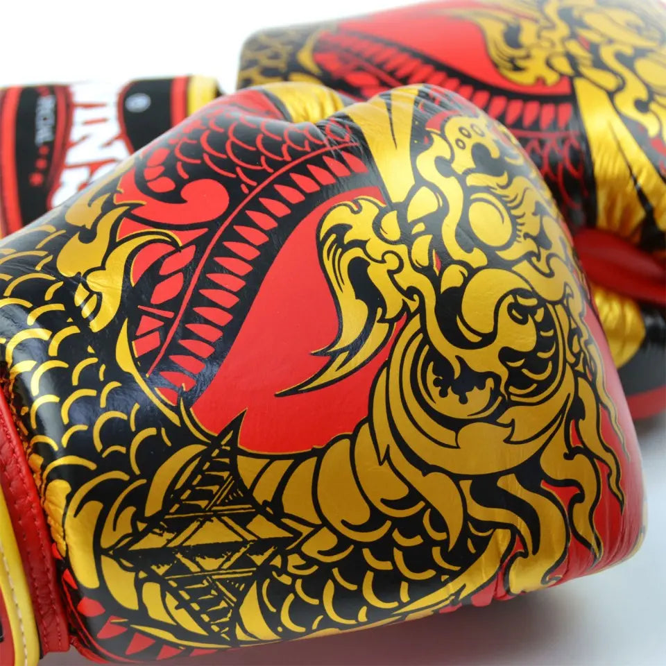 Twins Black-Silver Nagas Boxing Gloves Twins Special