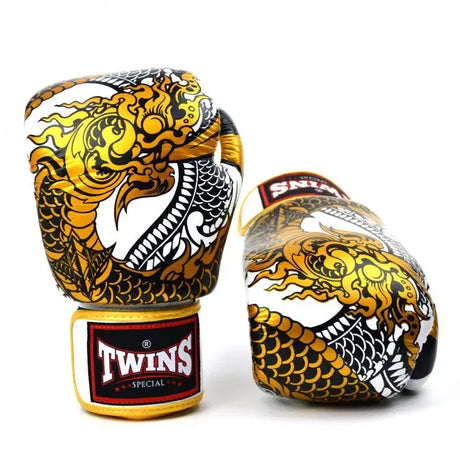 Twins Black-Silver Nagas Boxing Gloves Twins Special