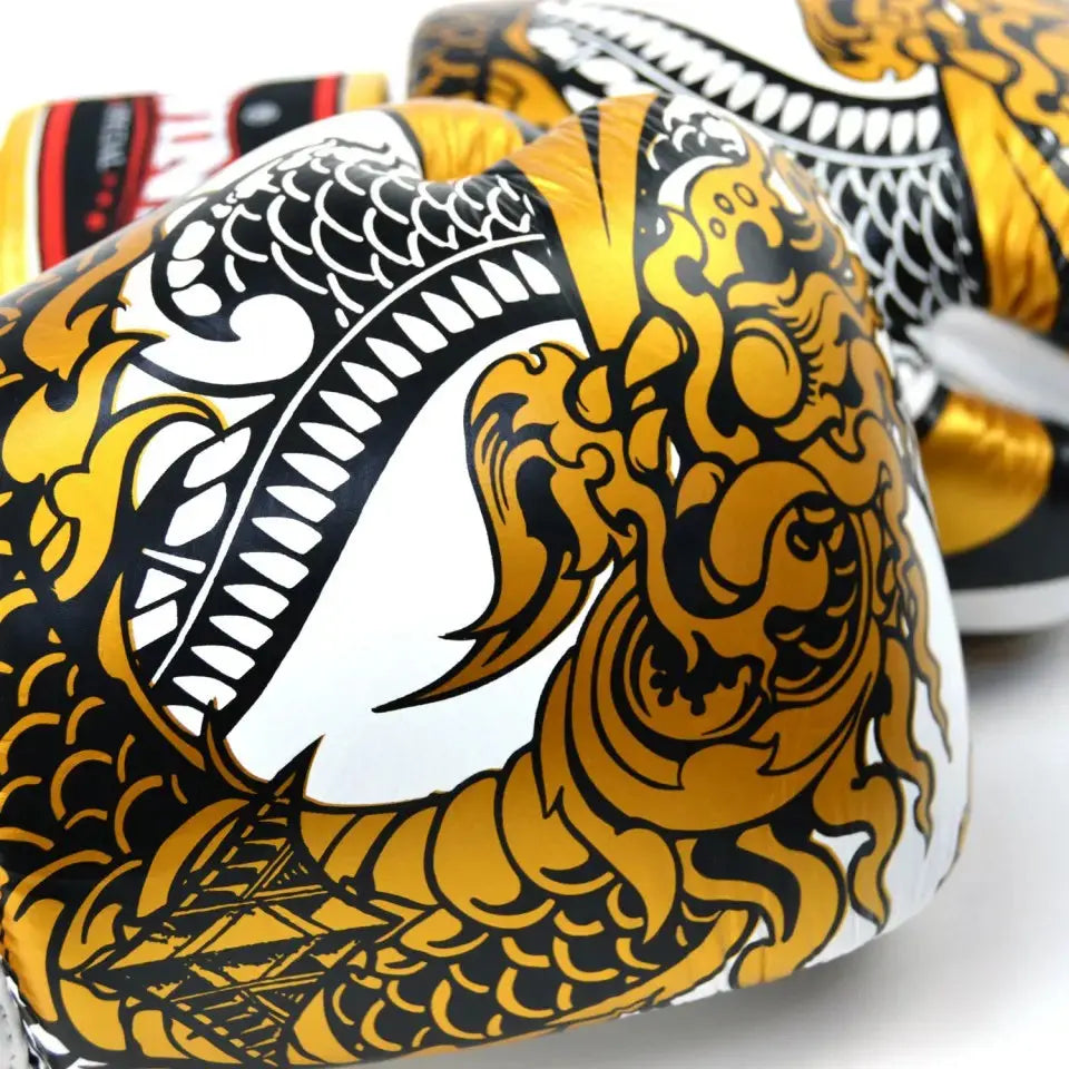 Twins Black-Silver Nagas Boxing Gloves Twins Special