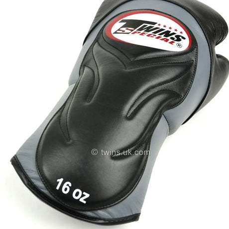 Twins Special Deluxe Sparring Gloves - Black Grey Twins Special
