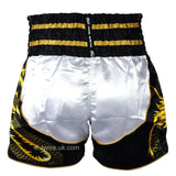 Twins Special Dragon Muay Thai Shorts - Black & White Twins Special