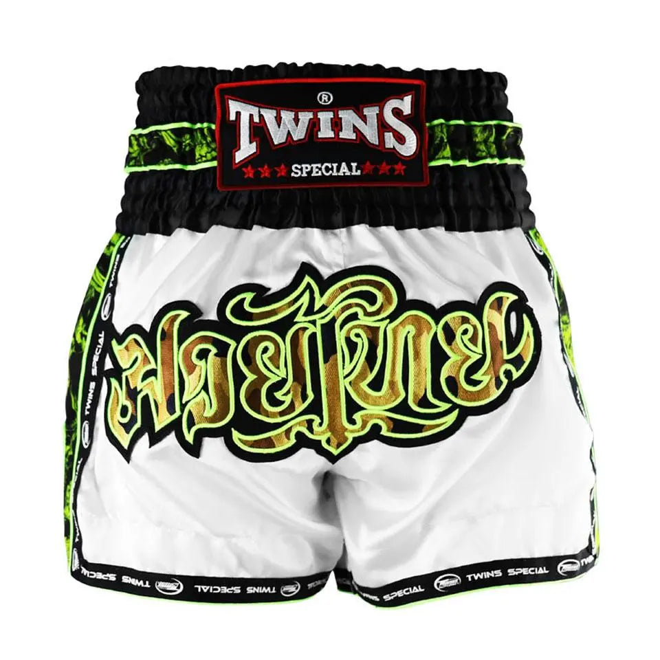 Twins White Skull Muaythai Shorts Twins Special