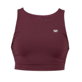 Scramble Hearts Cropped Tank Top - Burgundy