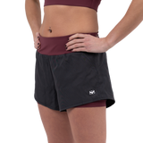 Scramble Hearts Combination Shorts - Grey/Burgundy