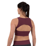 Scramble Hearts Cropped Tank Top - Burgundy