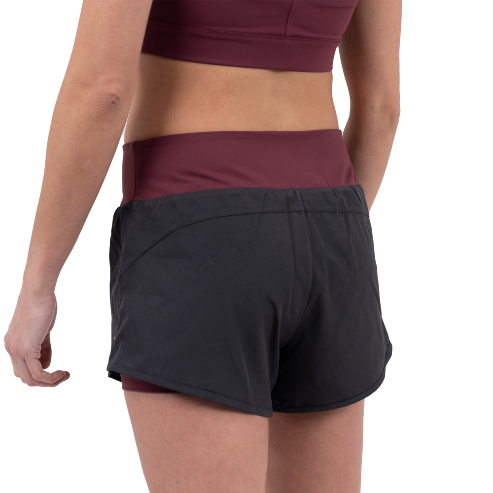 Scramble Hearts Combination Shorts - Grey/Burgundy