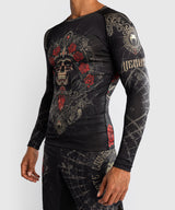 Venum Santa Muerte 5.0 Men’s Long Sleeve Rash Guard - Deep Black/Gold