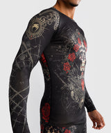 Venum Santa Muerte 5.0 Men’s Long Sleeve Rash Guard - Deep Black/Gold