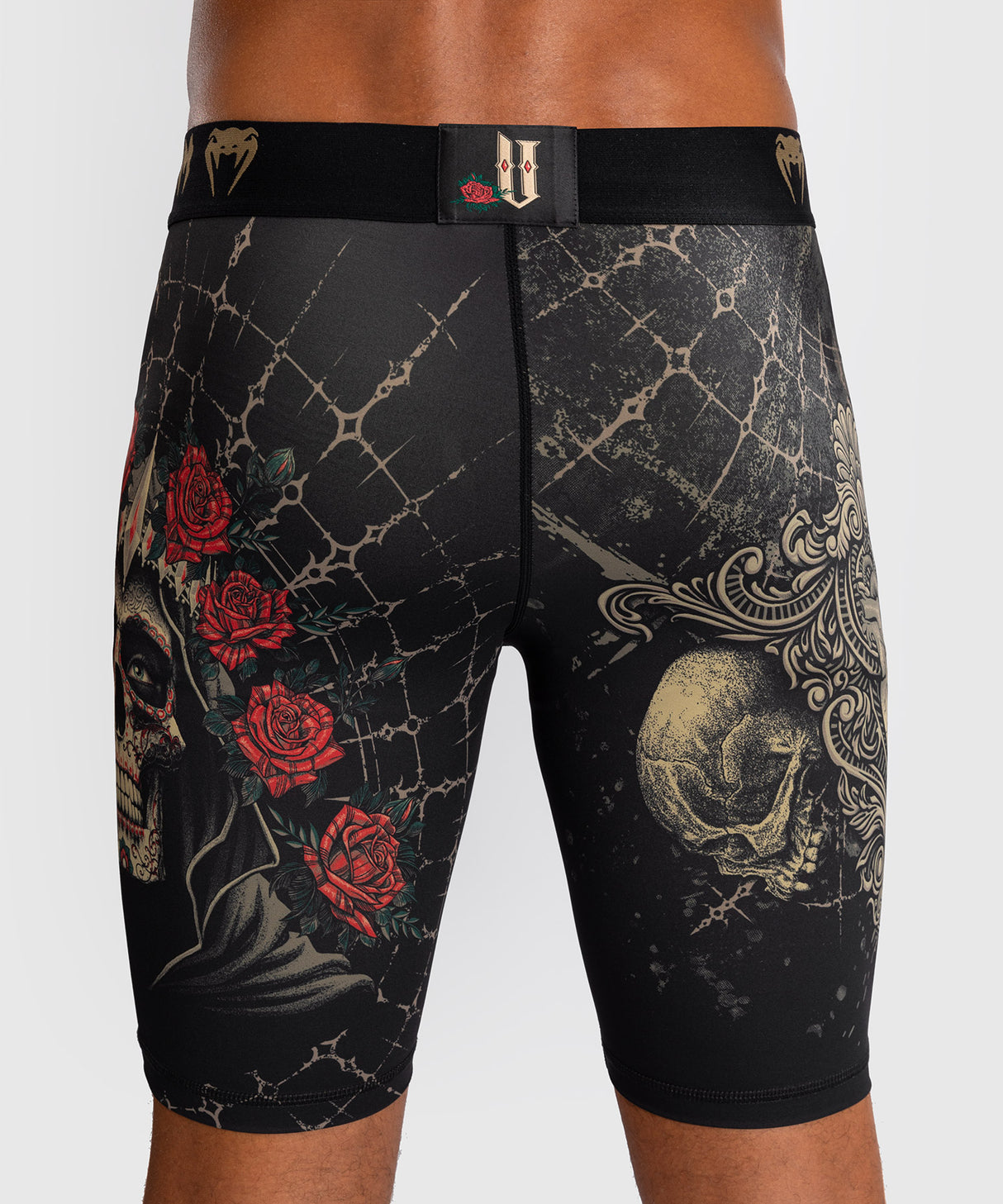 Venum Santa Muerte 5.0 Men’s Vale Tudo Shorts - Deep Black/Gold