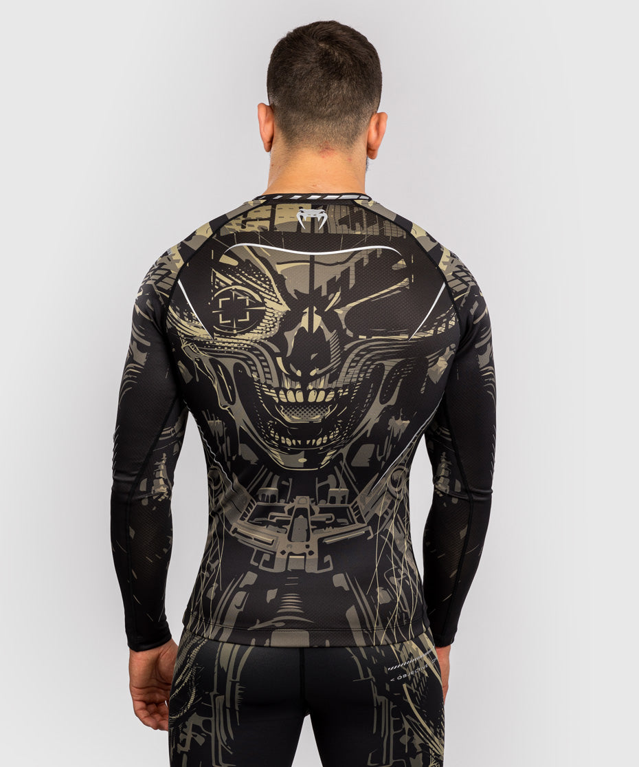 Venum Invader Long Sleeve Rash Guard - Black/Sand