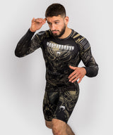 Venum Invader Long Sleeve Rash Guard - Black/Sand