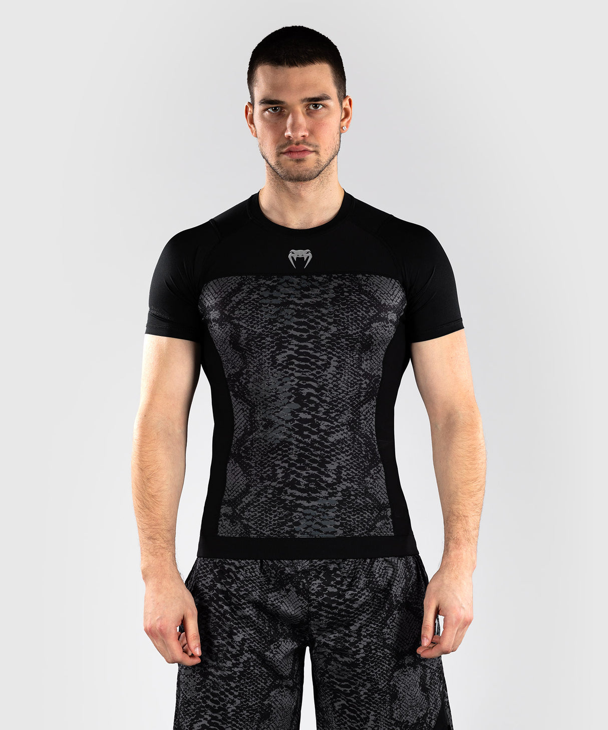 Venum G-Fit Scales Men's Short Sleeve Rash Guard - Black/Grey