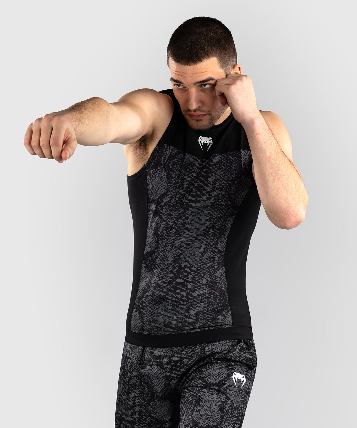 Venum G-Fit Scales Men's Sleeveless Rash Guard - Black/Grey
