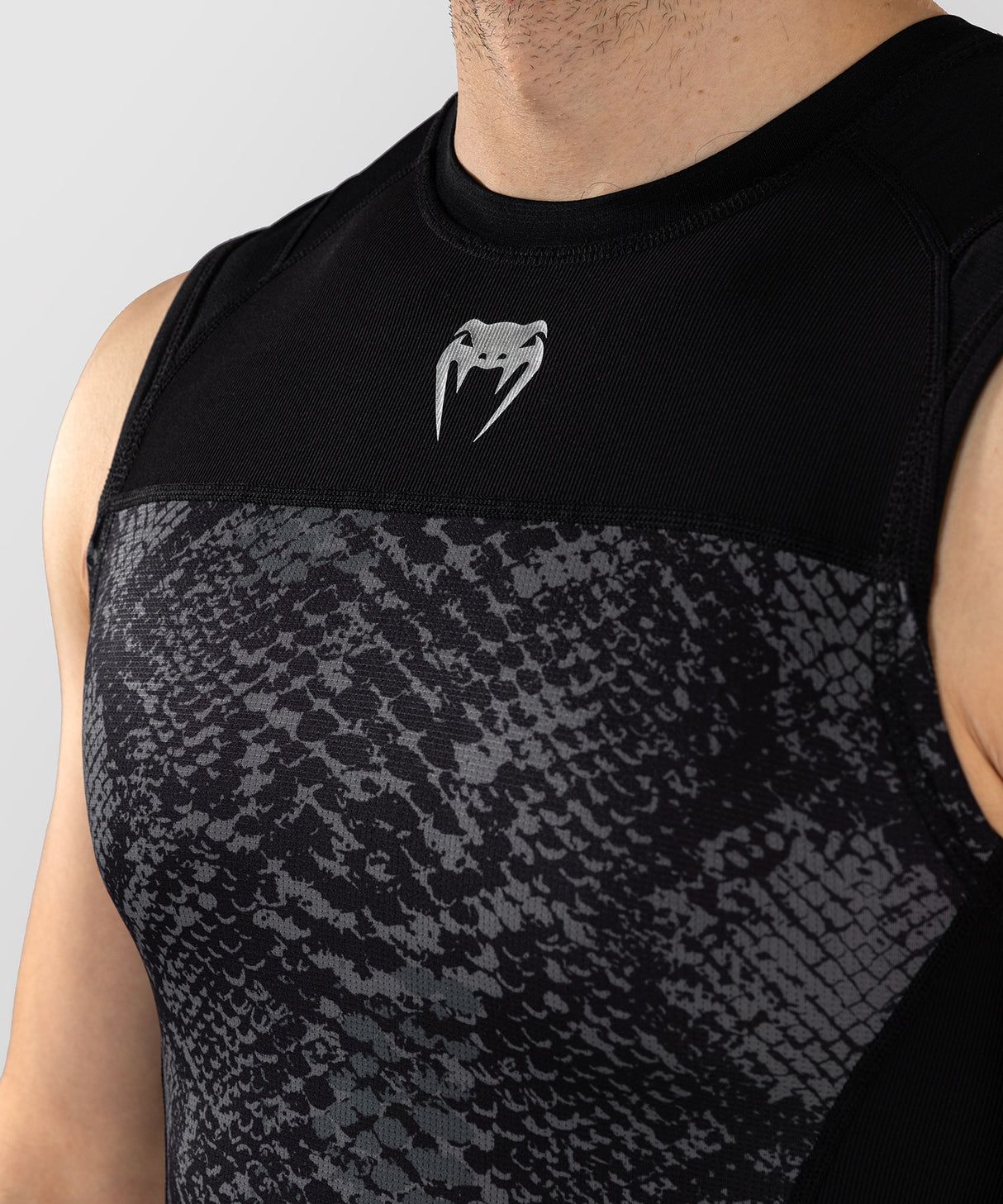 Venum G-Fit Scales Men's Sleeveless Rash Guard - Black/Grey