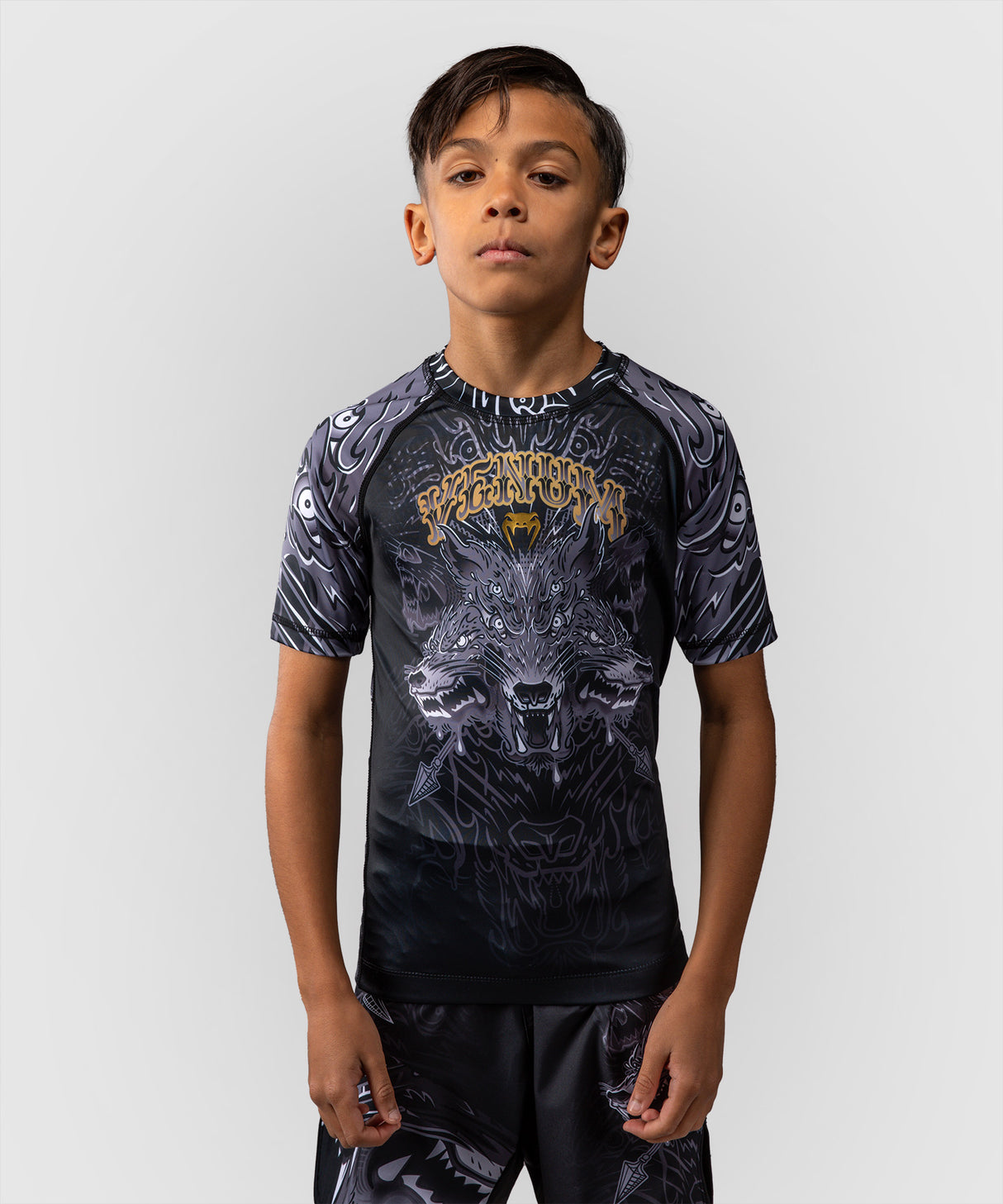 Venum Wolf Atak Kids Short Sleeve Rash Guard