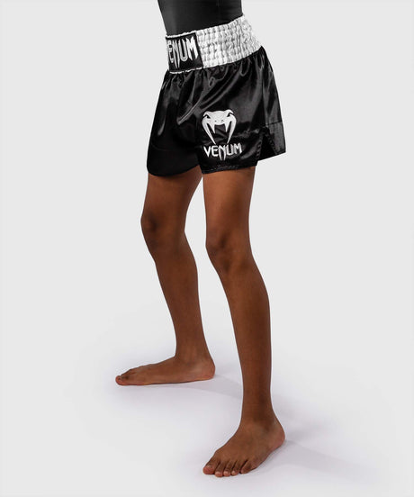 Venum Classic Kids Muay Thai Shorts - Black/White