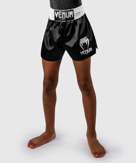 Venum Classic Kids Muay Thai Shorts - Black/White