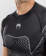 Venum Midnight Fury Short Sleeve Rash Guard - Black/Grey/Silver
