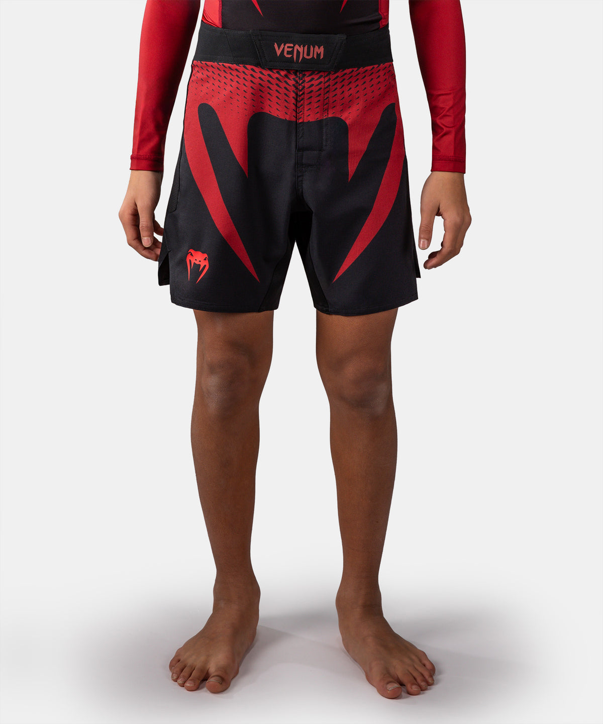 Venum Attack Kids Fight Shorts - Black/Red