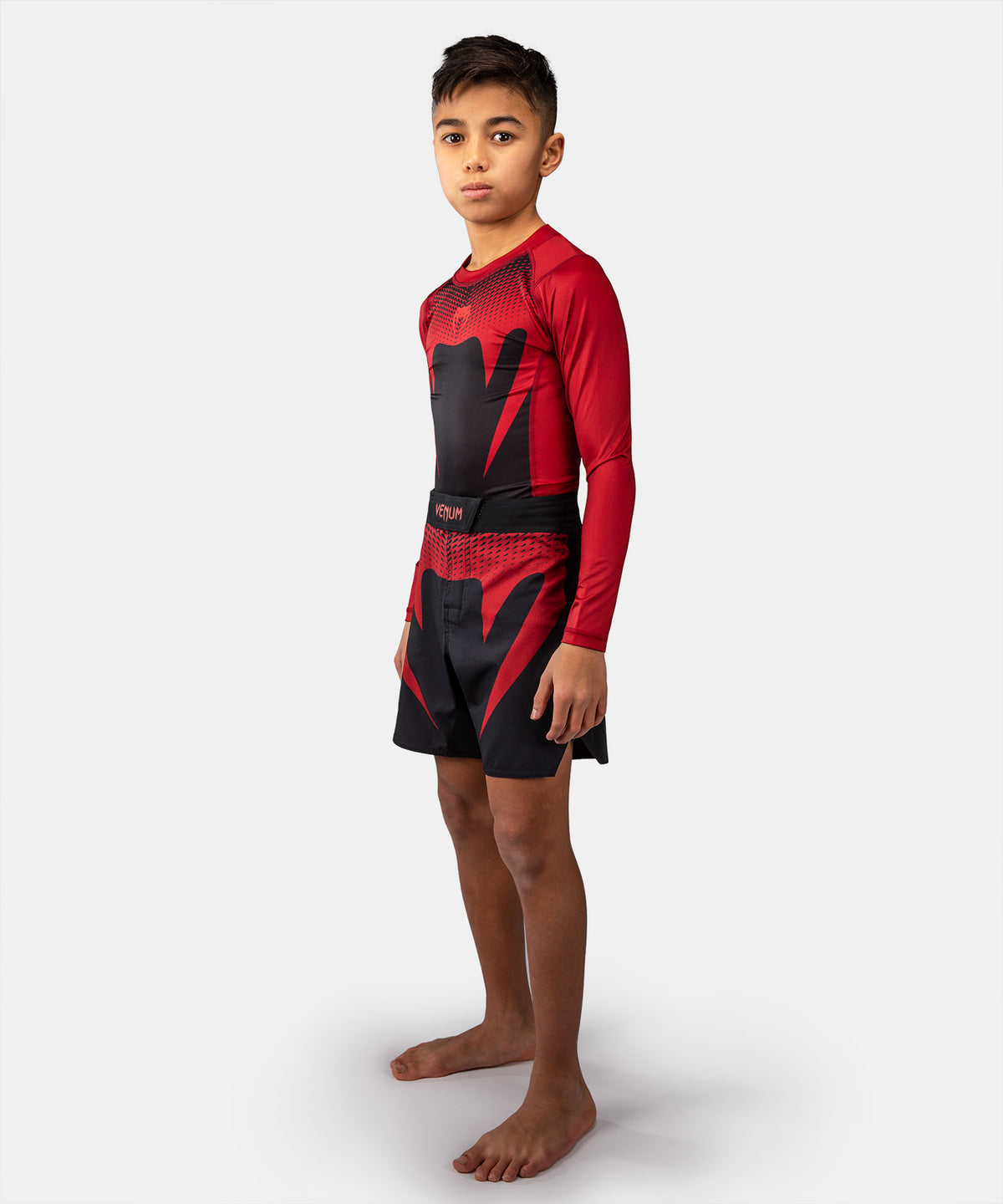 Venum Attack Kids Fight Shorts - Black/Red