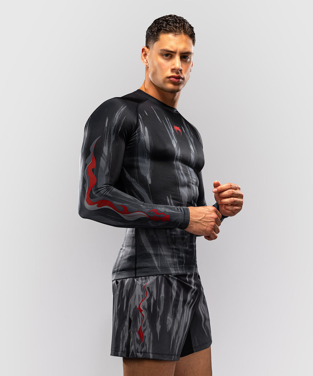 Venum Demon Long Sleeve Rash Guard - Black/Grey