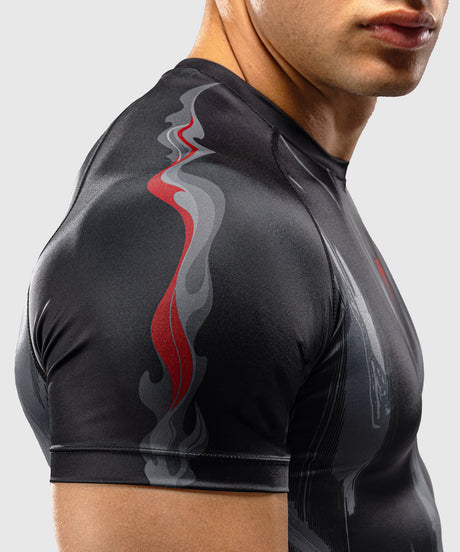 Venum Demon Short Sleeve Rash Guard - Black/Grey
