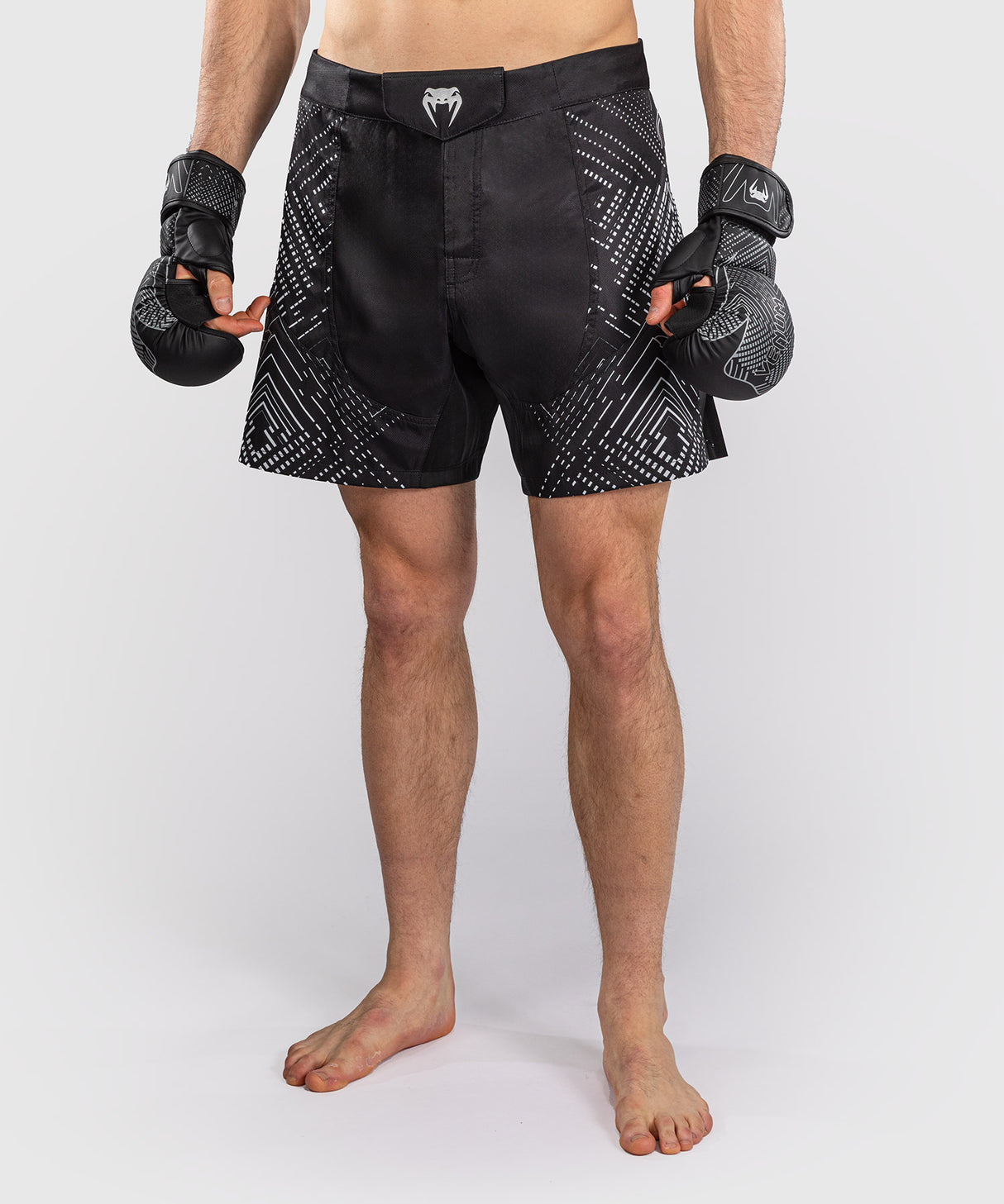 Venum Midnight Fury Fight Shorts - Black/Grey/Silver