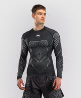 Venum Midnight Fury Long Sleeve Rash Guard - Black/Grey/Silver