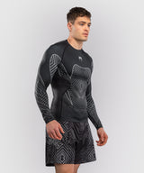 Venum Midnight Fury Long Sleeve Rash Guard - Black/Grey/Silver
