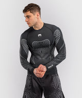 Venum Midnight Fury Long Sleeve Rash Guard - Black/Grey/Silver