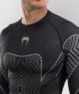 Venum Midnight Fury Long Sleeve Rash Guard - Black/Grey/Silver