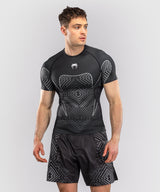 Venum Midnight Fury Short Sleeve Rash Guard - Black/Grey/Silver