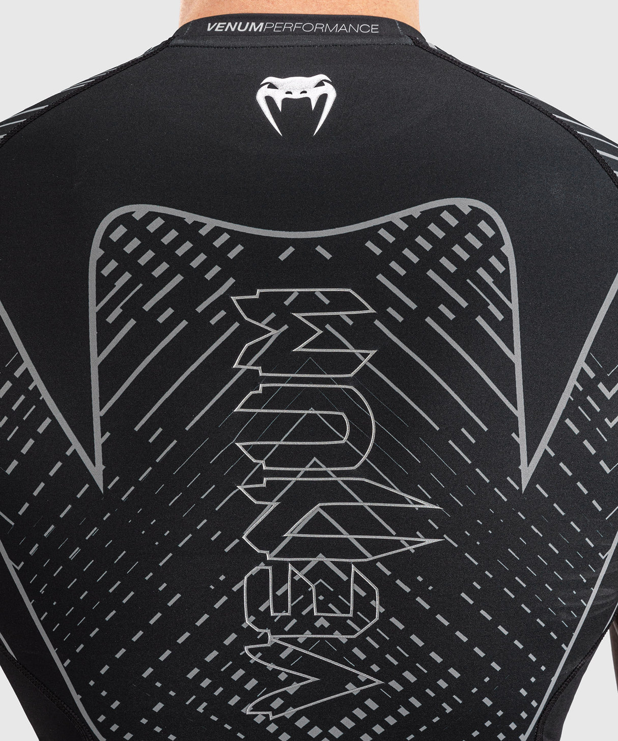 Venum Midnight Fury Short Sleeve Rash Guard - Black/Grey/Silver
