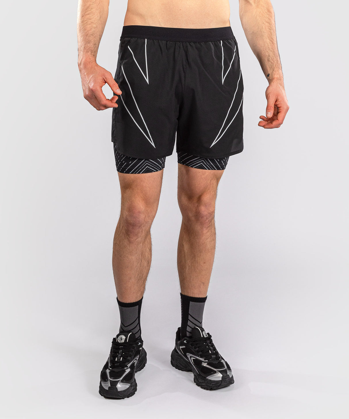 Venum Midnight Fury Training Shorts - Black/Grey/Silver
