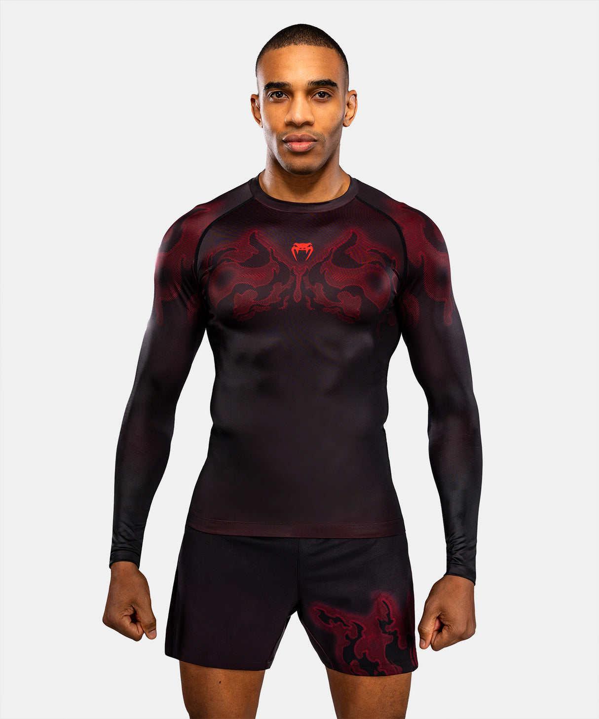 Venum Spectre Long Sleeve Rash Guard - Black/Red