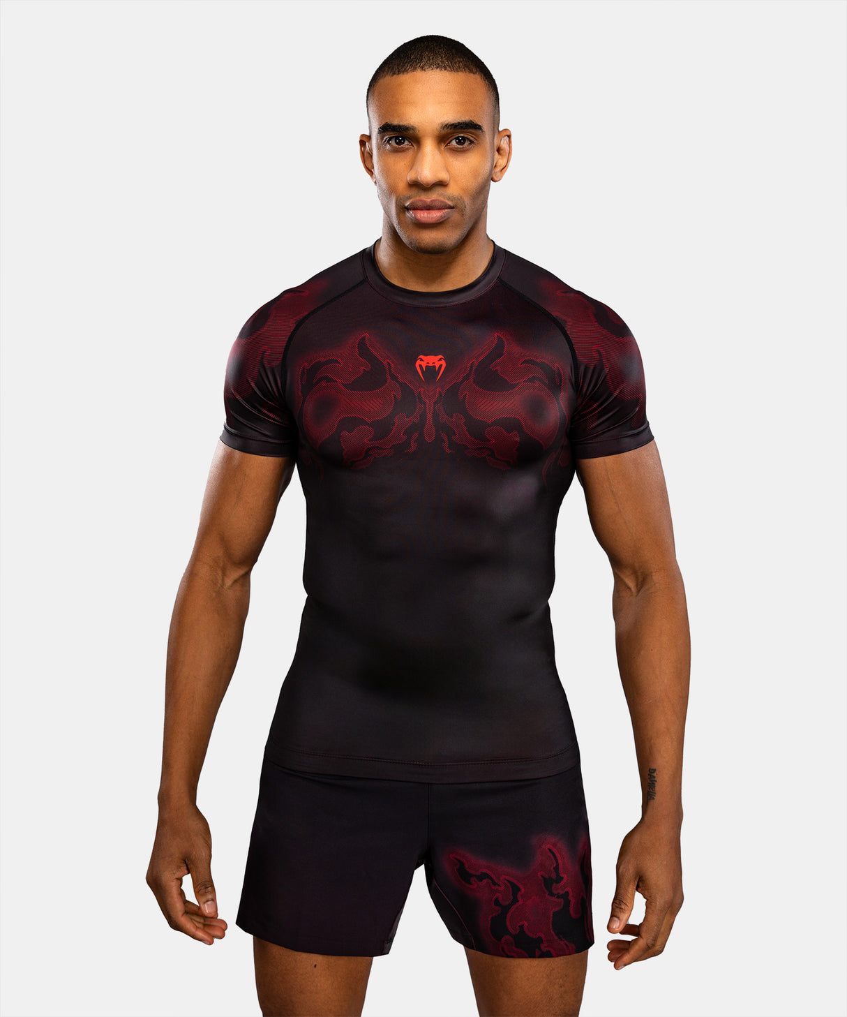 Venum Spectre Short Sleeve Rash Guard - Black/Red