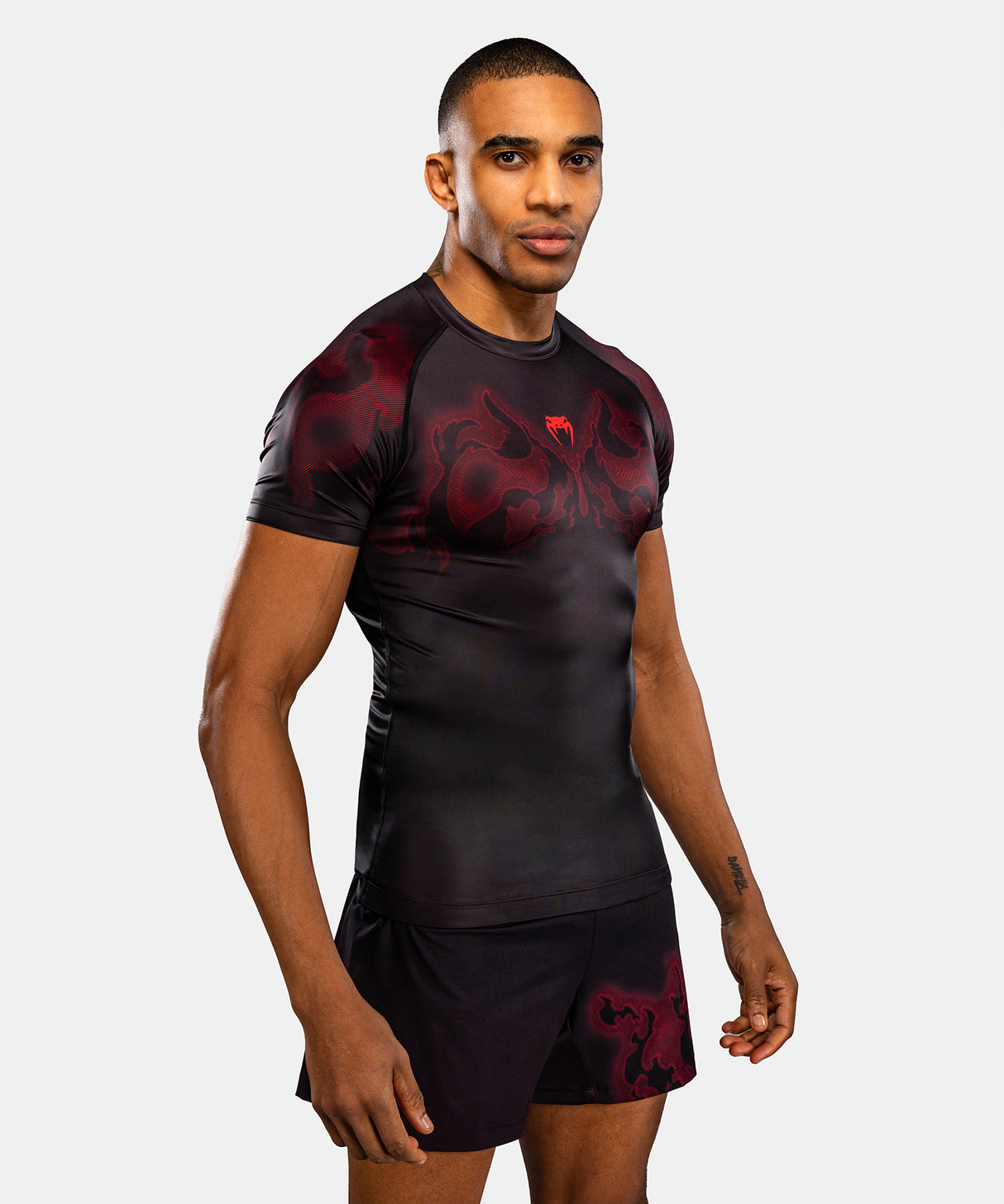 Venum Spectre Short Sleeve Rash Guard - Black/Red