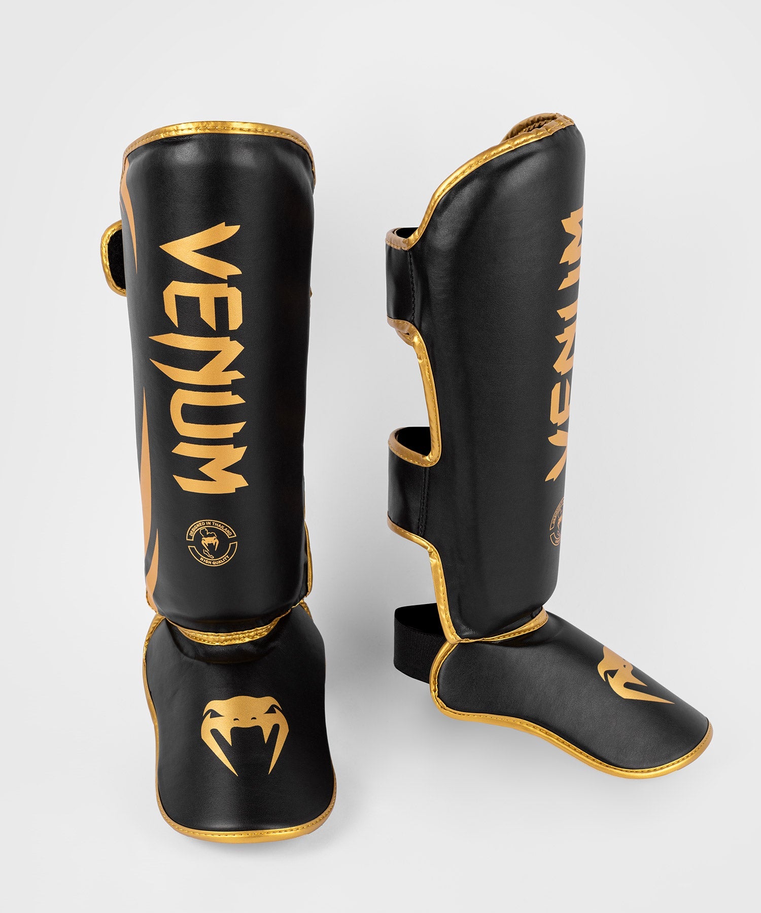 Venum Elite Shinguards - Black/Gold - M, Shin Guards -  Canada