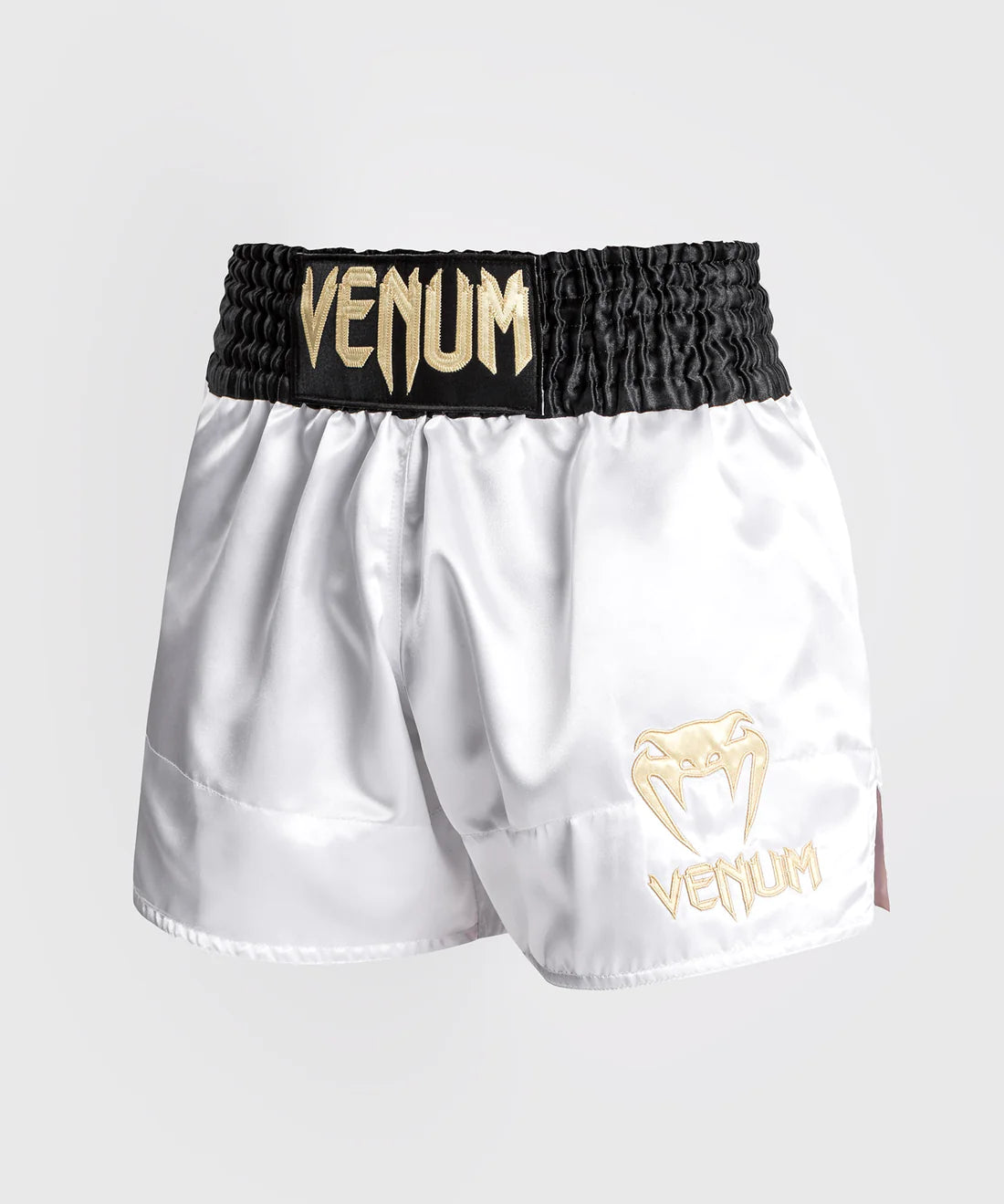 Venum Classic Muay Thaï Short - Black/White/White  Fight Co